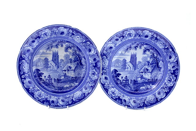 Appraisal: A pair of English blue transfer bowls th Centurydecorated in