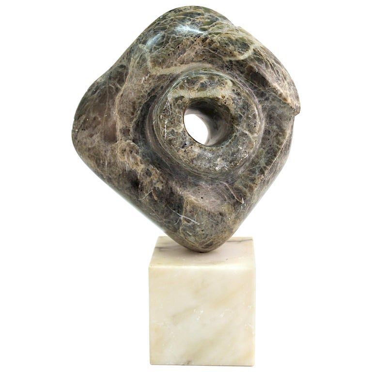 Appraisal: Modern Abstract Biomorphic Carved Stone Sculpture Modern abstract biomorphic carved