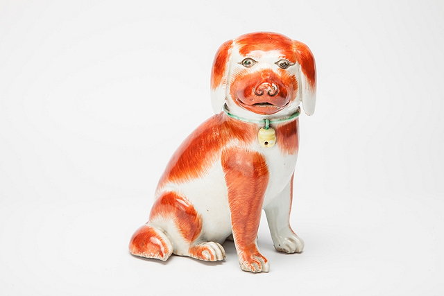 Appraisal: A CHINESE EXPORT PORCELAIN MODEL OF A SEATED HOUND with