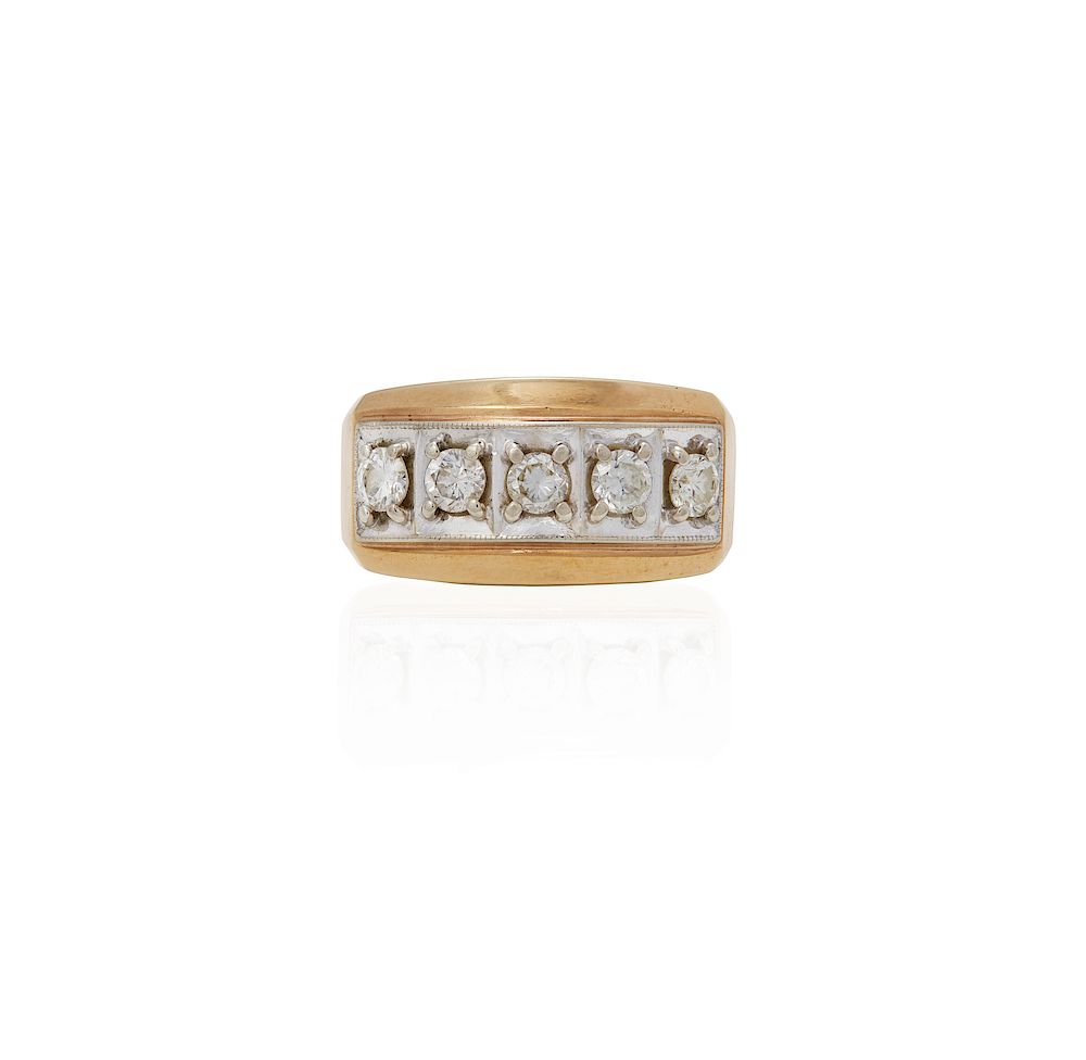 Appraisal: Men's k Diamond Ring Men's k gold and diamond SI