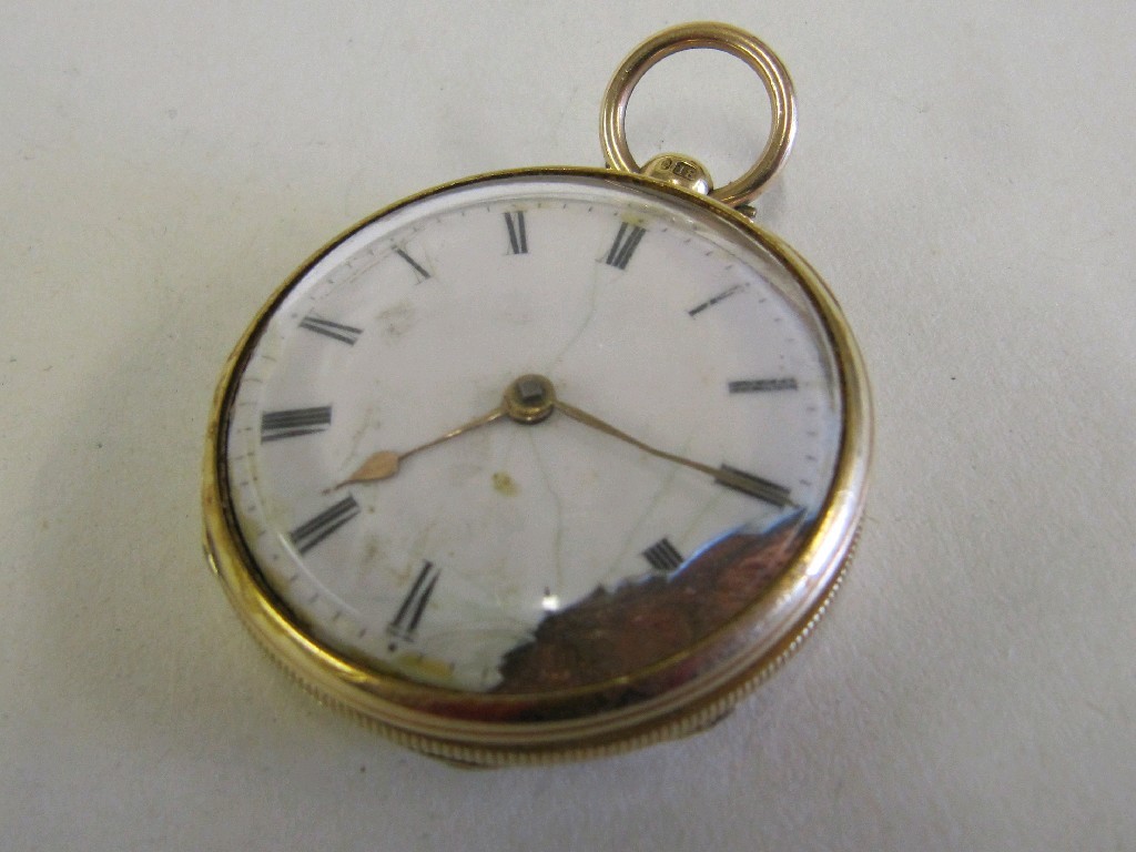 Appraisal: Eighteen carat gold cased fob watch defective dial