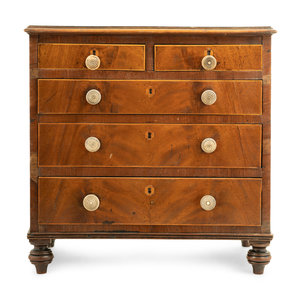 Appraisal: A Regency Mahogany Diminutive Chest of Drawers First Half th