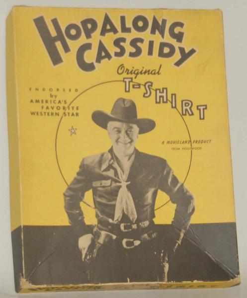 Appraisal: Hopalong Cassidy T-shirt Includes scarce original box depicting image of