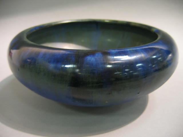 Appraisal: FULPER FLEMINGTON NEW JERSEY Blue partial glazed pottery bowl of