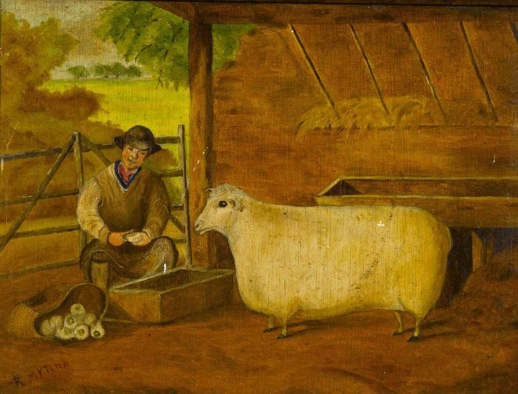 Appraisal: FOLLOWER OF THOMAS WEAVER PORTRAIT OF A PRIZE SHEEP IN