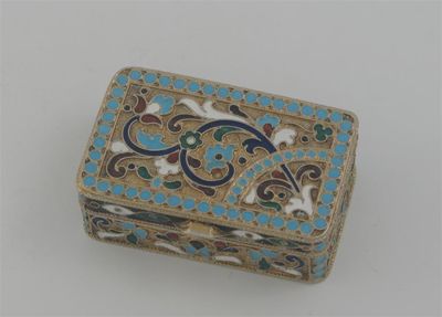 Appraisal: An early th century Russian silvergilt and enamel snuff box