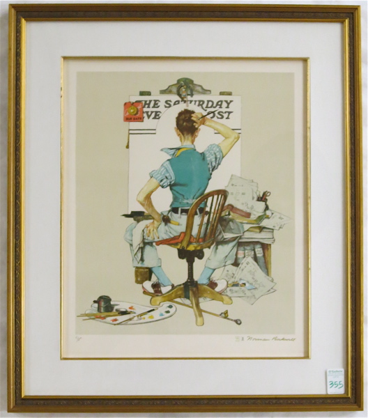 Appraisal: AFTER NORMAN ROCKWELL COLOR LITHOGRAPH New York Massachusetts - Blank