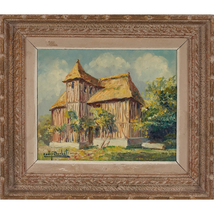 Appraisal: Andre Couchet French th century ''Cottage '' c oil on