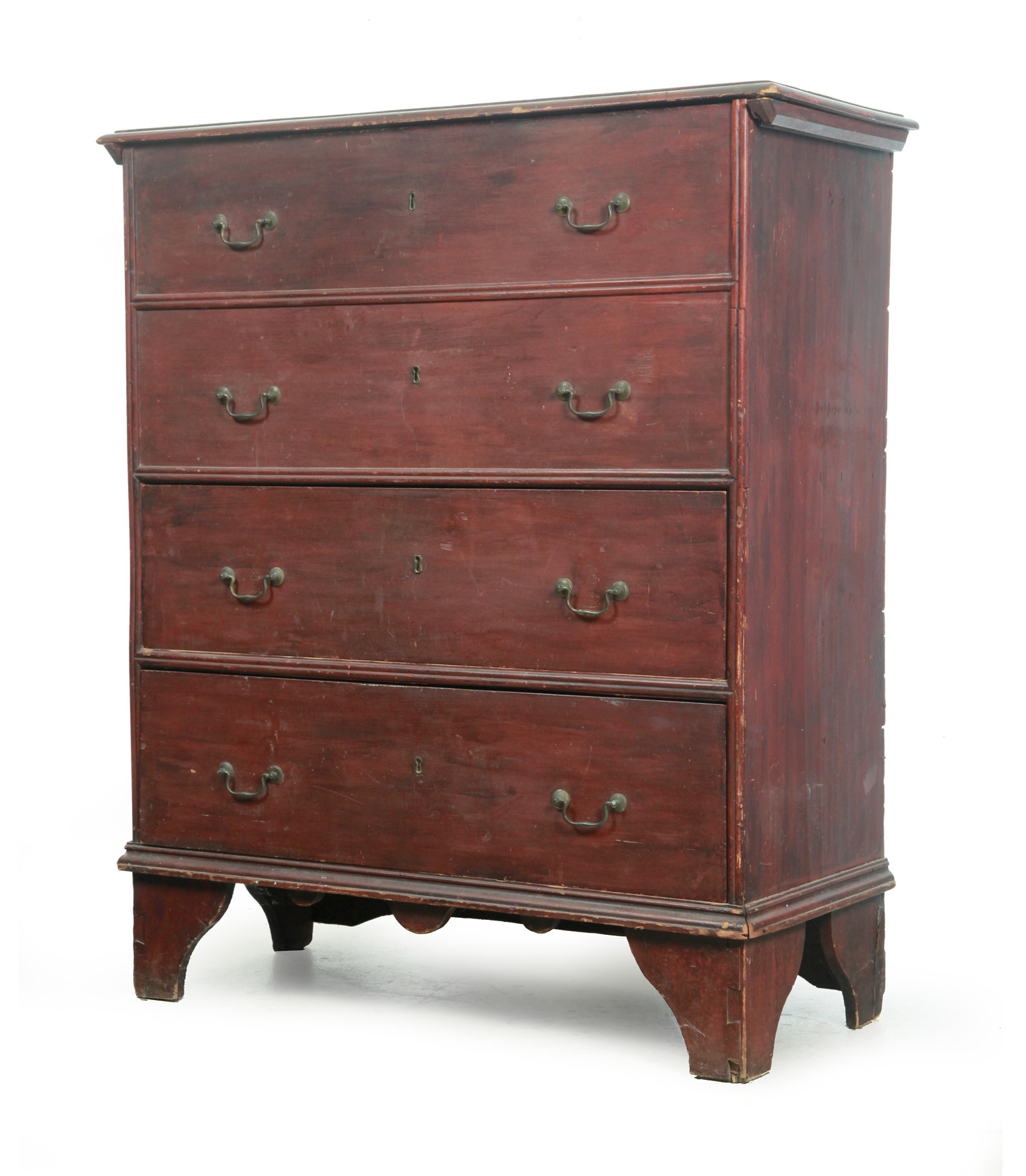 Appraisal: NEW ENGLAND QUEEN ANNE MULE CHEST Eighteenth century pine Two