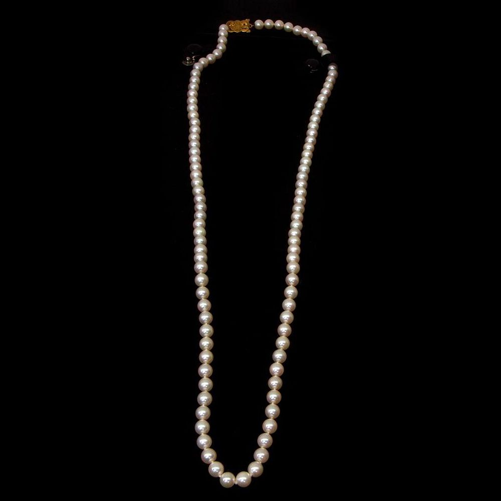 Appraisal: Mikimoto cultured pearl k gold necklace composed of cultured pearl