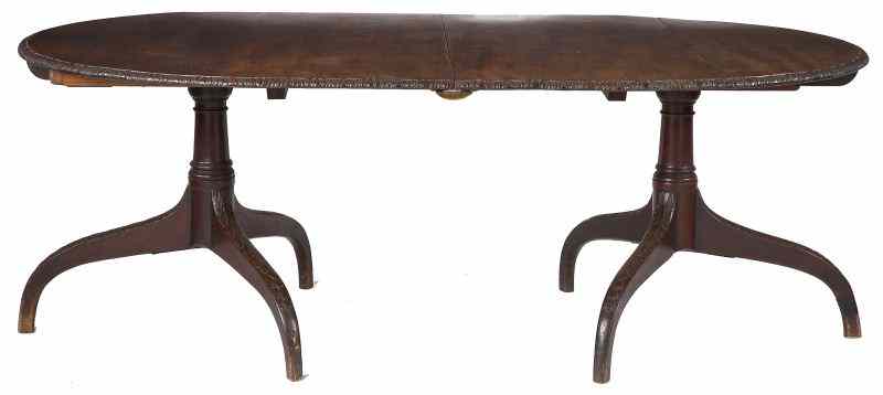 Appraisal: George III Style Double Pedestal Dining Table th century mahogany