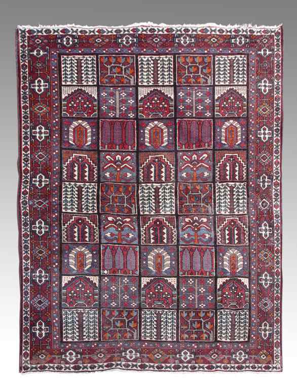 Appraisal: MODERN PERSIAN BACHTIARI HAND KNOTTED WOOL RUG ' '' x