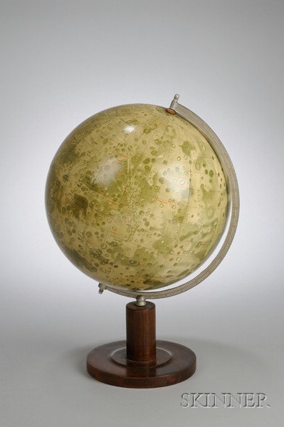 Appraisal: -inch Lunar Globe scale made up of twelve photographic printed