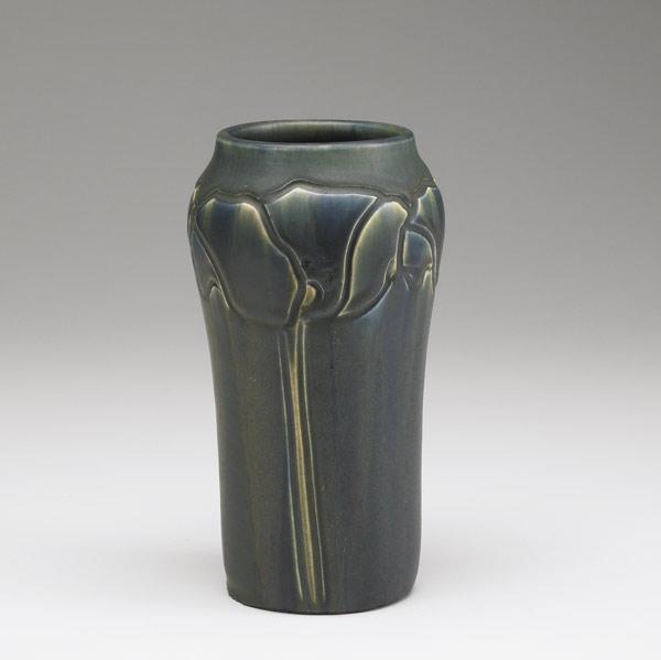 Appraisal: ROOKWOOD Carved Mat vase by Sallie Coyne x