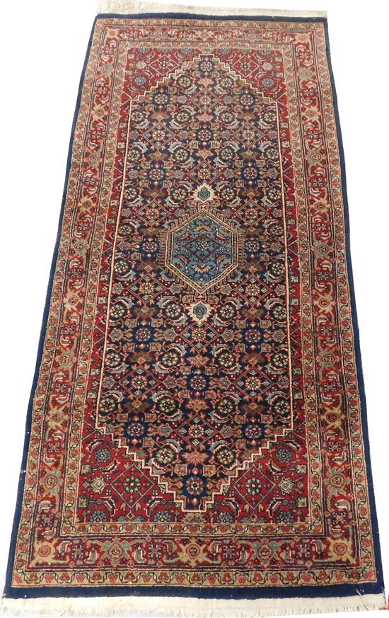 Appraisal: RUG Modern Indo-Bijar scatter rug burgundy ground with cobalt blue