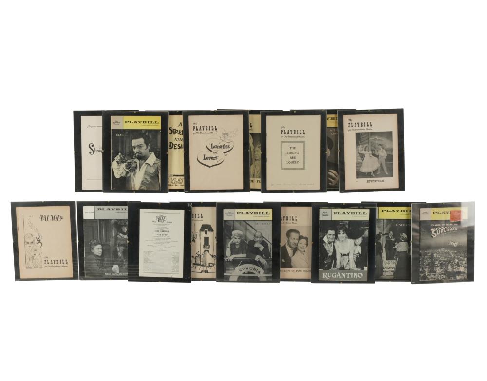 Appraisal: COLLECTION OF THEATRE EPHEMERAcomprising Playbill magazine covers playbills for various