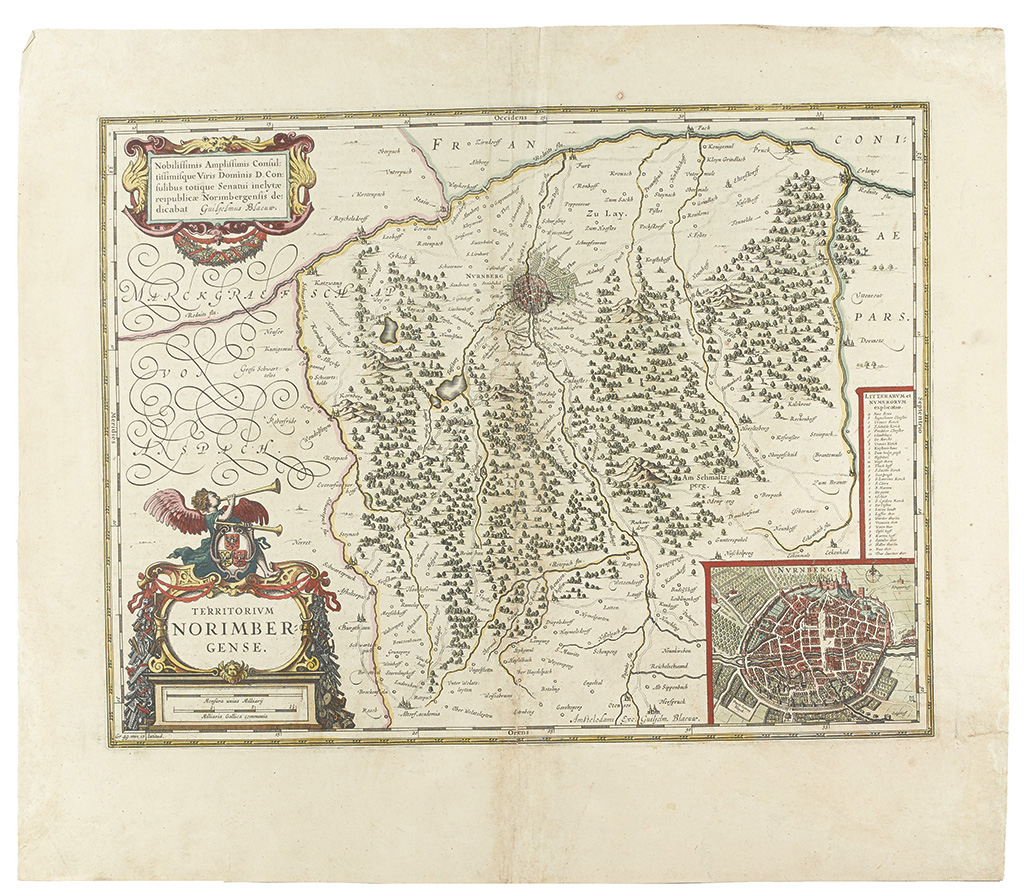 Appraisal: BLAEU WILLEM Group of six engraved double-page maps and one