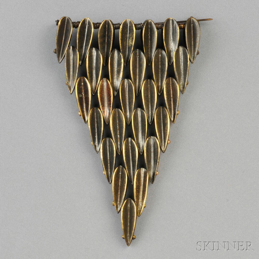 Appraisal: Oxidized Brass Dart Brooch Robert Lee Morris designed with flexible