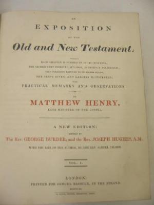 Appraisal: MATTHEW HENRY The Entire Collection of Works in seven volumes