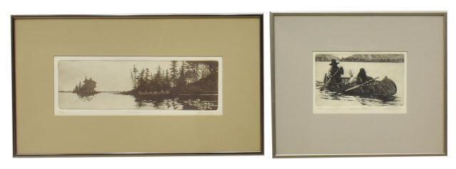 Appraisal: lot of Framed etchings on paper signed lower right Hollis