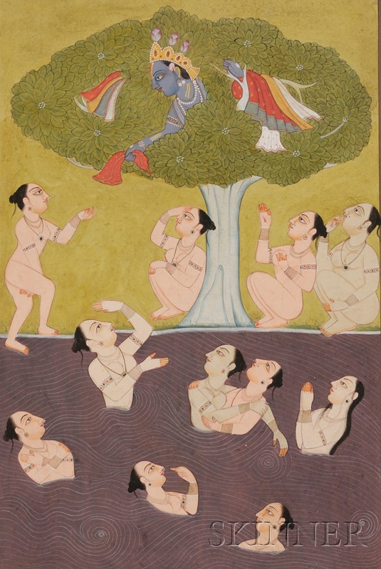 Appraisal: Indian Miniature Painting th century Kangra school ink colors and