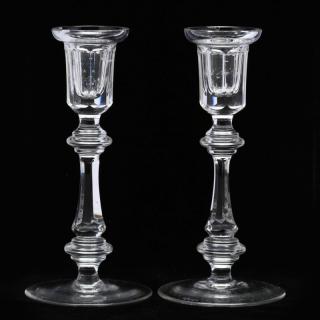 Appraisal: Waterford Crystal Pair of Candlesticks mid th century marked in