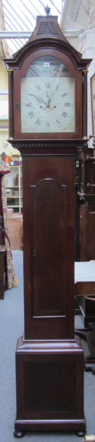 Appraisal: An th century mahogany eight day longcase clock the arched