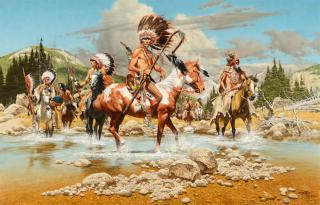 Appraisal: Frank McCarthy - Chiefs oil on canvas inchessigned and dated