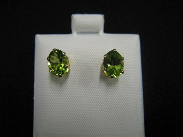 Appraisal: Peridot Earrings oval gems totaling carats in k yellow gold