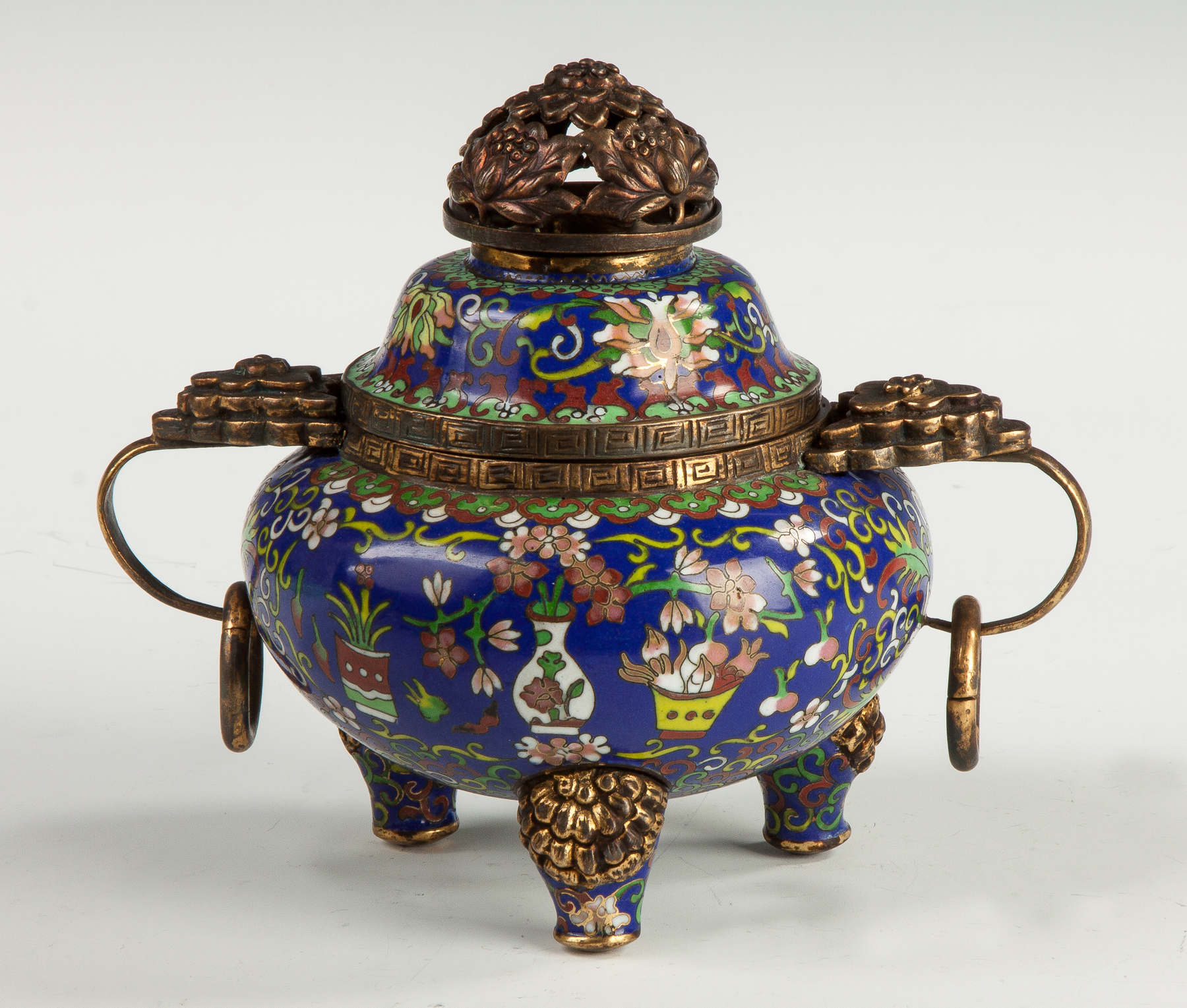 Appraisal: Chinese Cloisonne and Gilt Bronze Censor