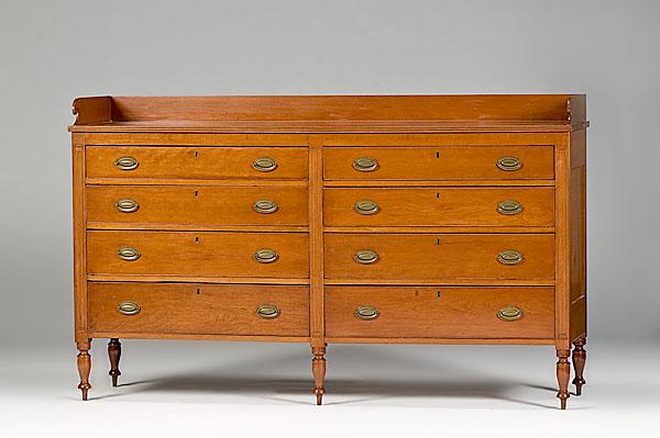 Appraisal: FEDERAL DOUBLE CHEST OF DRAWERS probably Indiana ca - of