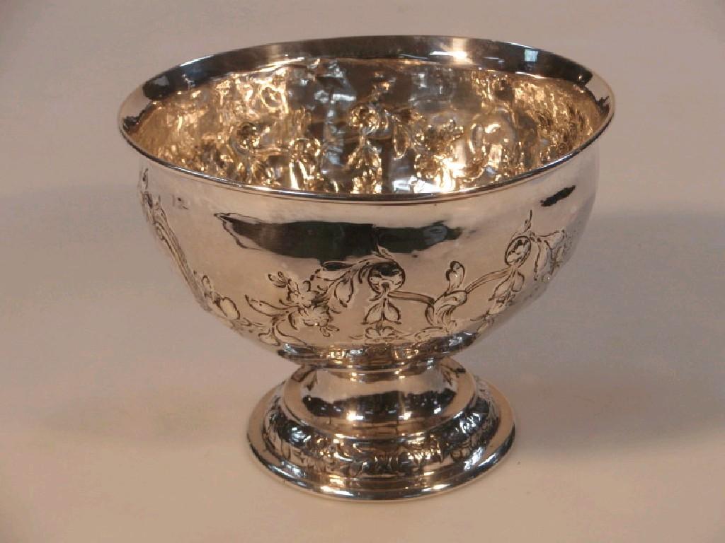 Appraisal: A silver rose bowl repouss with trailing flowers and foliage