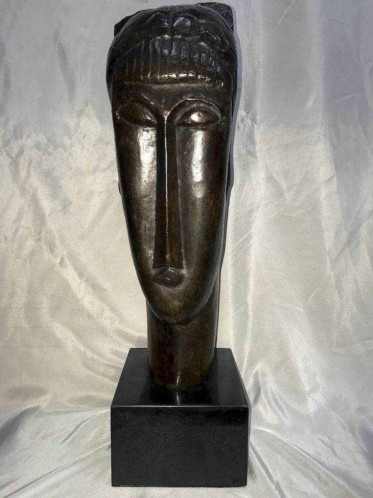 Appraisal: Amedeo Modigliani Huge Italian Bronze Sculpture Amedeo Modigliani ITALIAN Huge