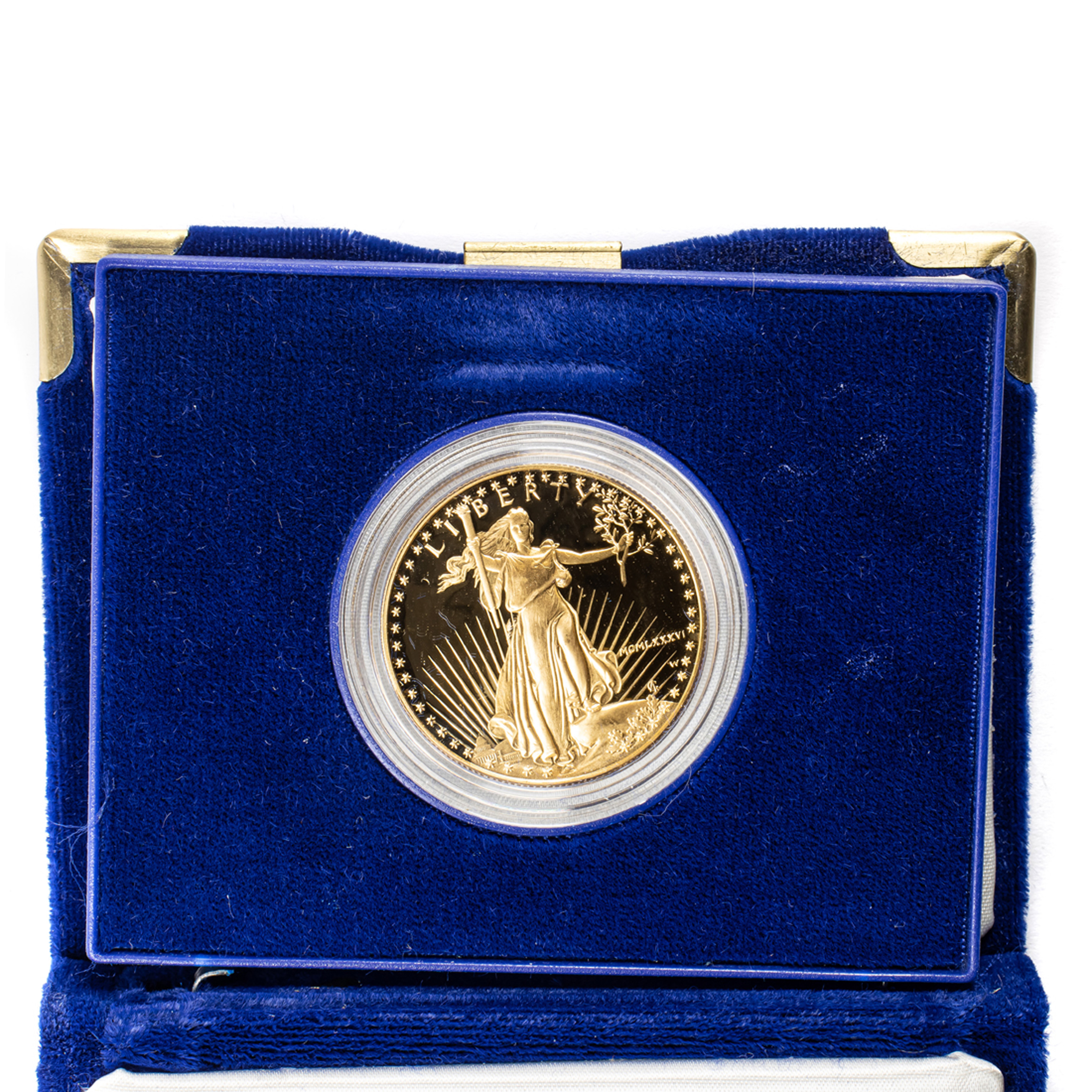 Appraisal: TROZ PROOF GOLD EAGLE MINT BOX WITH PAPERS troz Proof