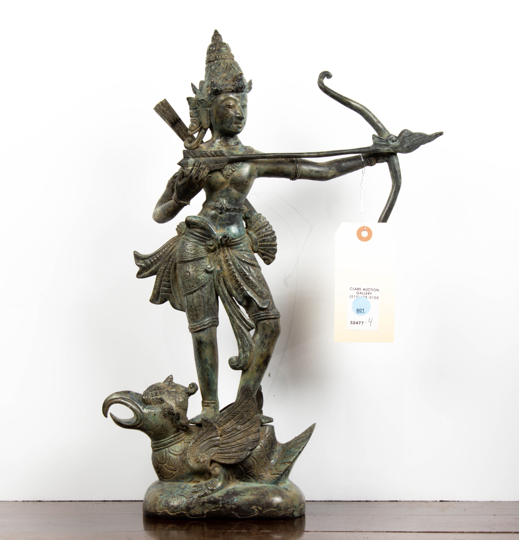 Appraisal: THAI BRONZE FIGURE OF RAMA Thai bronze figure of Rama