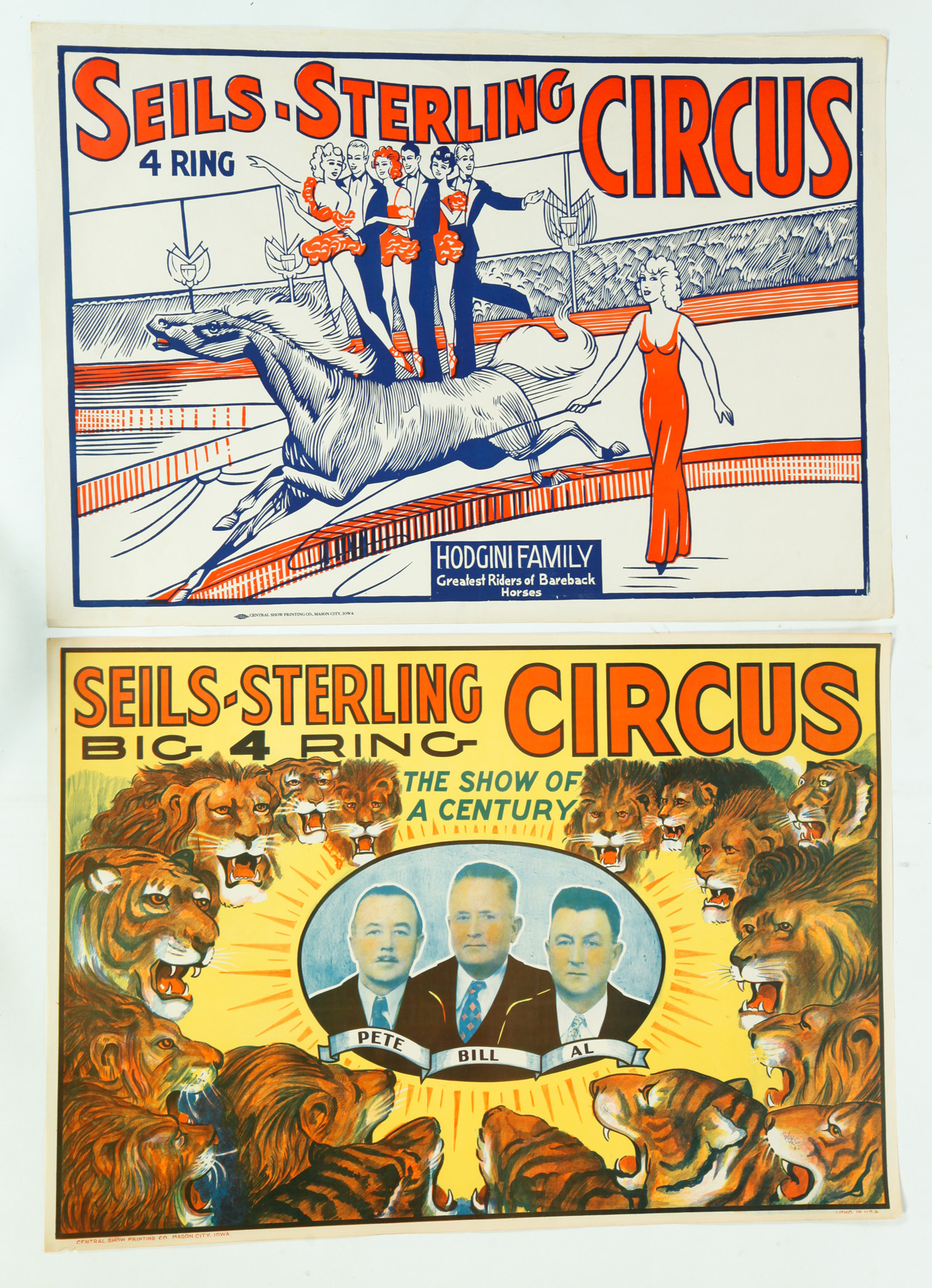 Appraisal: ELEVEN CIRCUS POSTERS INCLUDING SEILS-STERLING VON BROS CHRISTY BROS BUCK