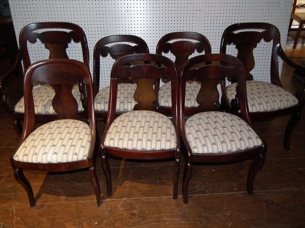 Appraisal: EMPIRE DINING CHAIRS Nice set of matching Empire mahogany dining