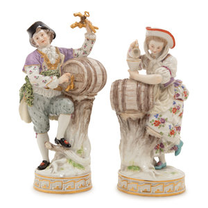 Appraisal: Two Meissen Porcelain Figures Late th Early th Century each