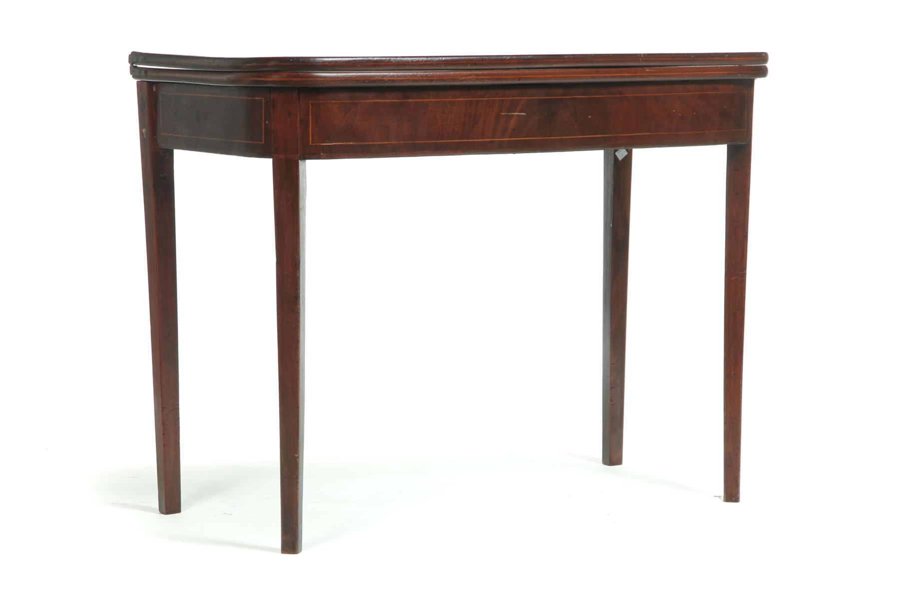 Appraisal: HEPPLEWHITE D FRONT GAME TABLE WITH GATE LEG American st