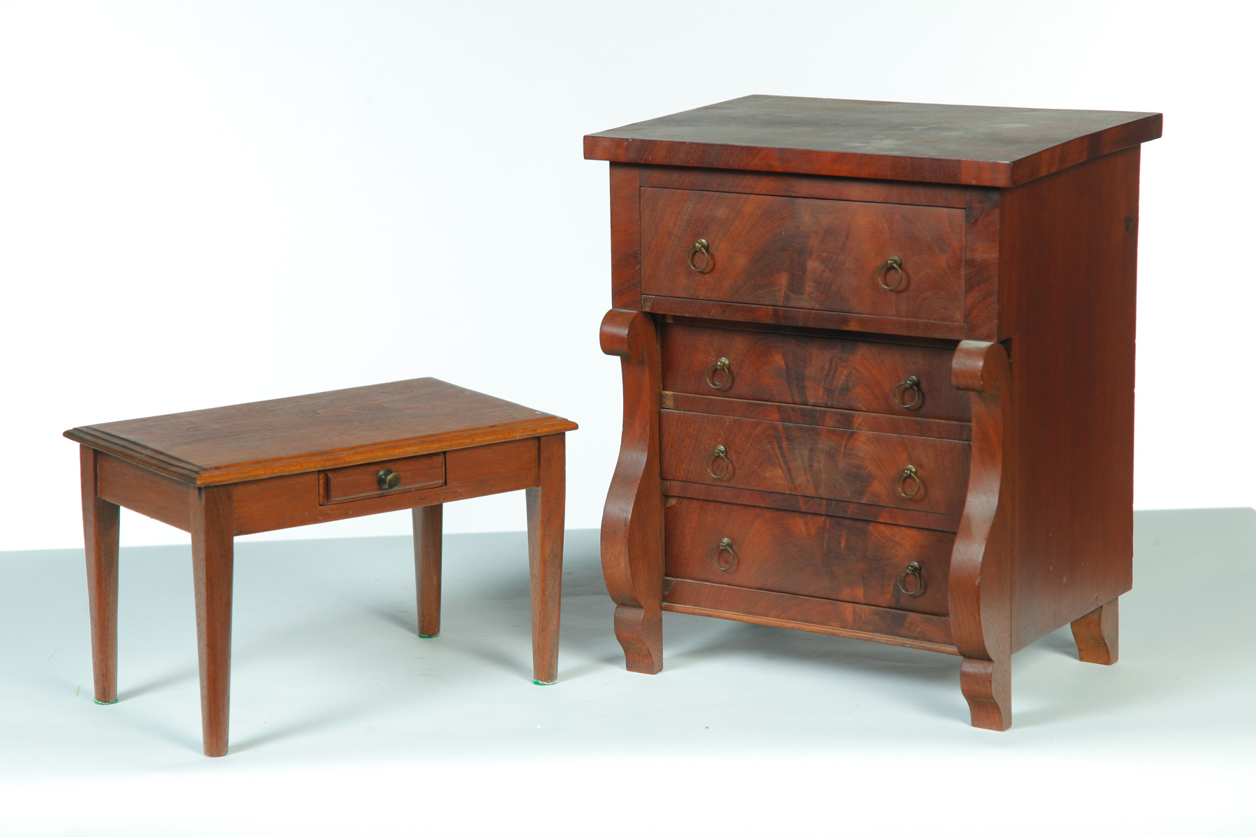 Appraisal: TWO PIECES OF MINIATURE FURNITURE American nd quarter- th century