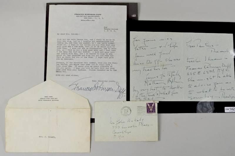 Appraisal: Katherine Hepburn Letter Two vintage sterling silver pins comprising a