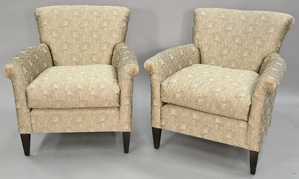 Appraisal: Pair of upholstered chairs Pair of upholstered chairs Condition All