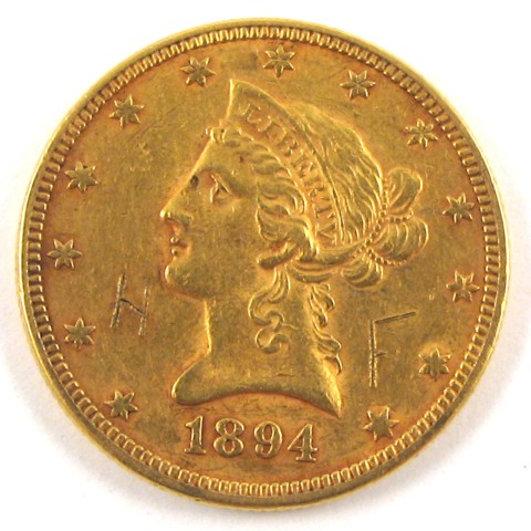 Appraisal: U S TEN DOLLAR GOLD COIN Liberty head type -P