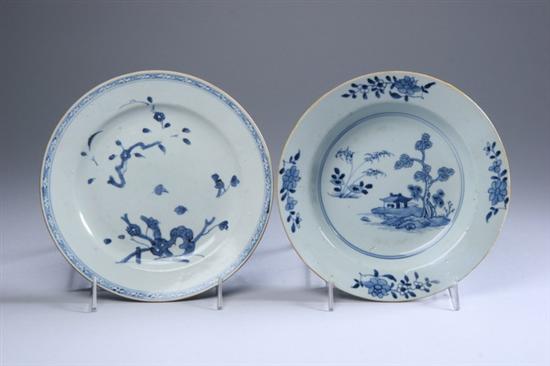 Appraisal: TWO CHINESE EXPORT BLUE AND WHITE PORCELAIN PLATES Qianlong period