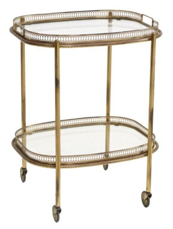 Appraisal: Italian gilt metal tray-top service trolley bar cart th c