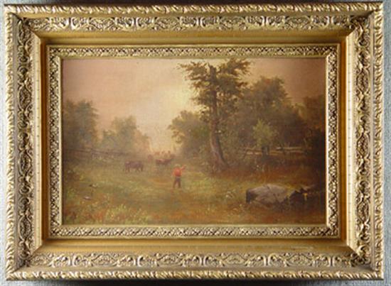 Appraisal: Oil on Canvas Signed lower right NSR Morning scene of