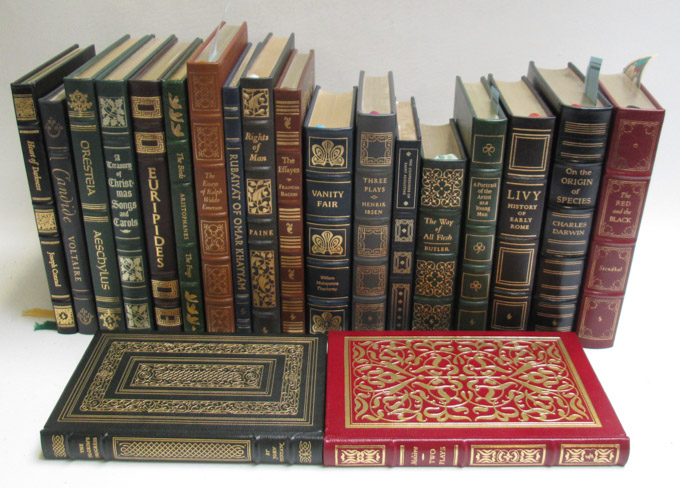 Appraisal: TWENTY EASTON PRESS LEATHER BOUND BOOKS On the Origin of