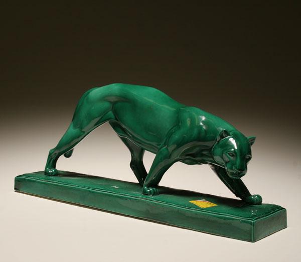 Appraisal: After Ir n e Rochard French - Stalking Lioness ceramic