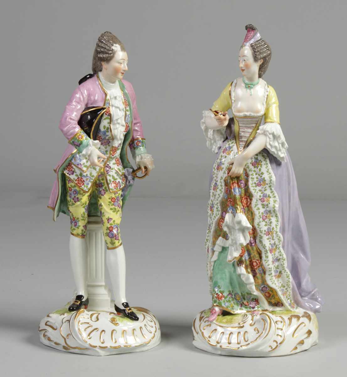 Appraisal: Pair of Large Samson Hand Painted Figures Pair of Large