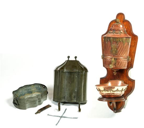 Appraisal: TWO LAVABOS Continental th century Copper fountain and basin with